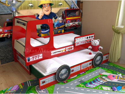 Кровать-машина Пожарная, детская кровать Грузовик, грузовая машина Фура, кровать Тягач, Автовоз, Truck